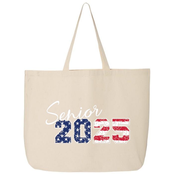 Senior 2025 American Flag Usa Graduation Class Of 2025 25L Jumbo Tote