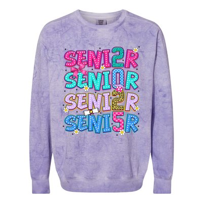 Senior 2025 Back To School Graduation Colorblast Crewneck Sweatshirt