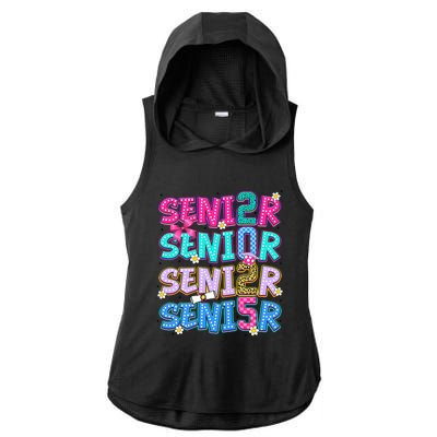 Senior 2025 Back To School Graduation Ladies PosiCharge Tri-Blend Wicking Draft Hoodie Tank