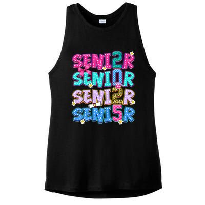 Senior 2025 Back To School Graduation Ladies PosiCharge Tri-Blend Wicking Tank