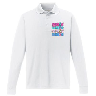 Senior 2025 Back To School Graduation Performance Long Sleeve Polo