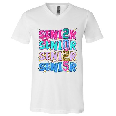 Senior 2025 Back To School Graduation V-Neck T-Shirt