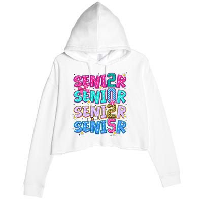 Senior 2025 Back To School Graduation Crop Fleece Hoodie