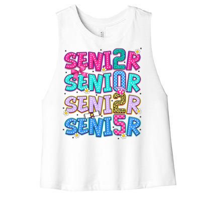 Senior 2025 Back To School Graduation Women's Racerback Cropped Tank