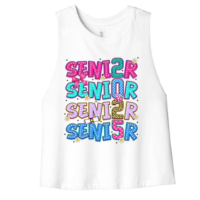 Senior 2025 Back To School Graduation Women's Racerback Cropped Tank