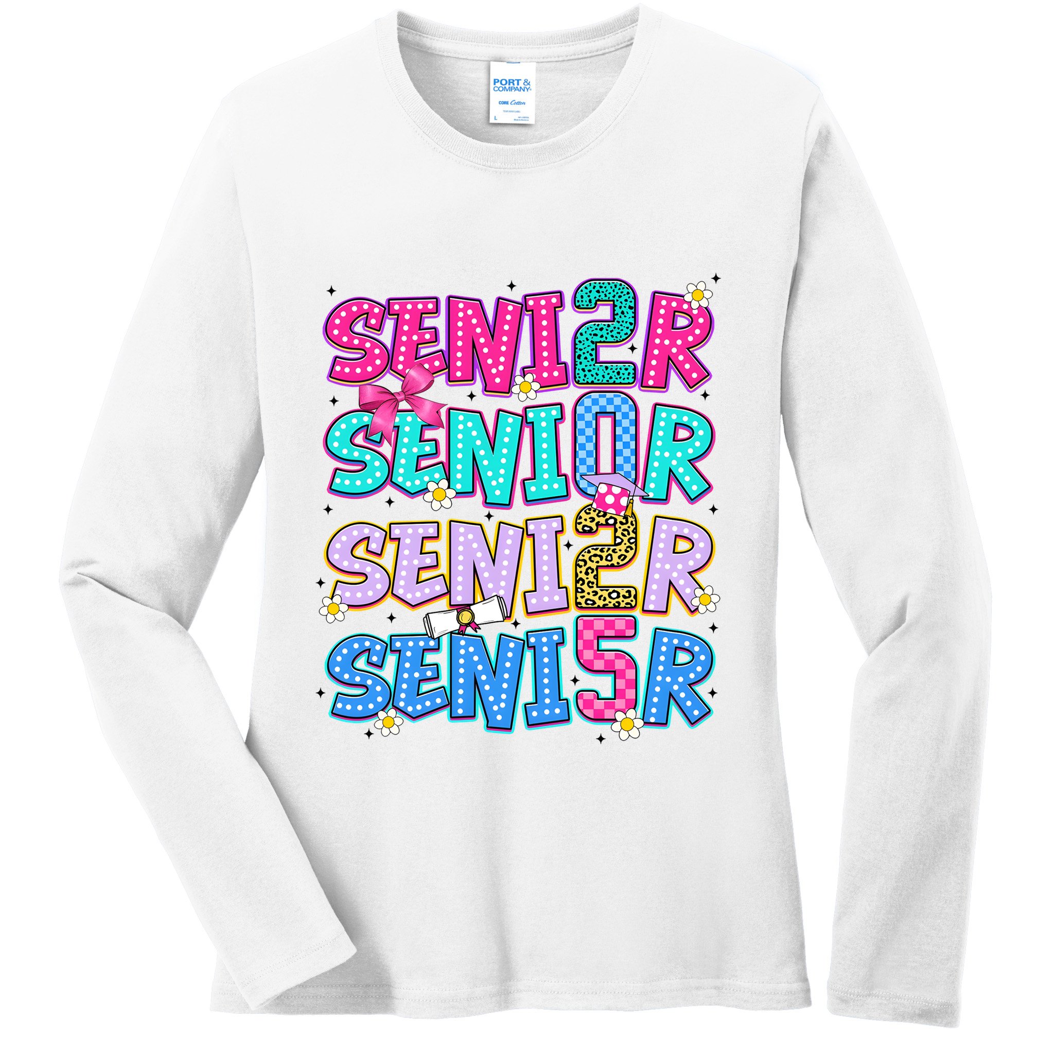 Senior 2025 Back To School Graduation Ladies Long Sleeve Shirt