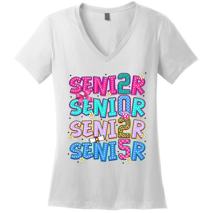 Senior 2025 Back To School Graduation Women's V-Neck T-Shirt