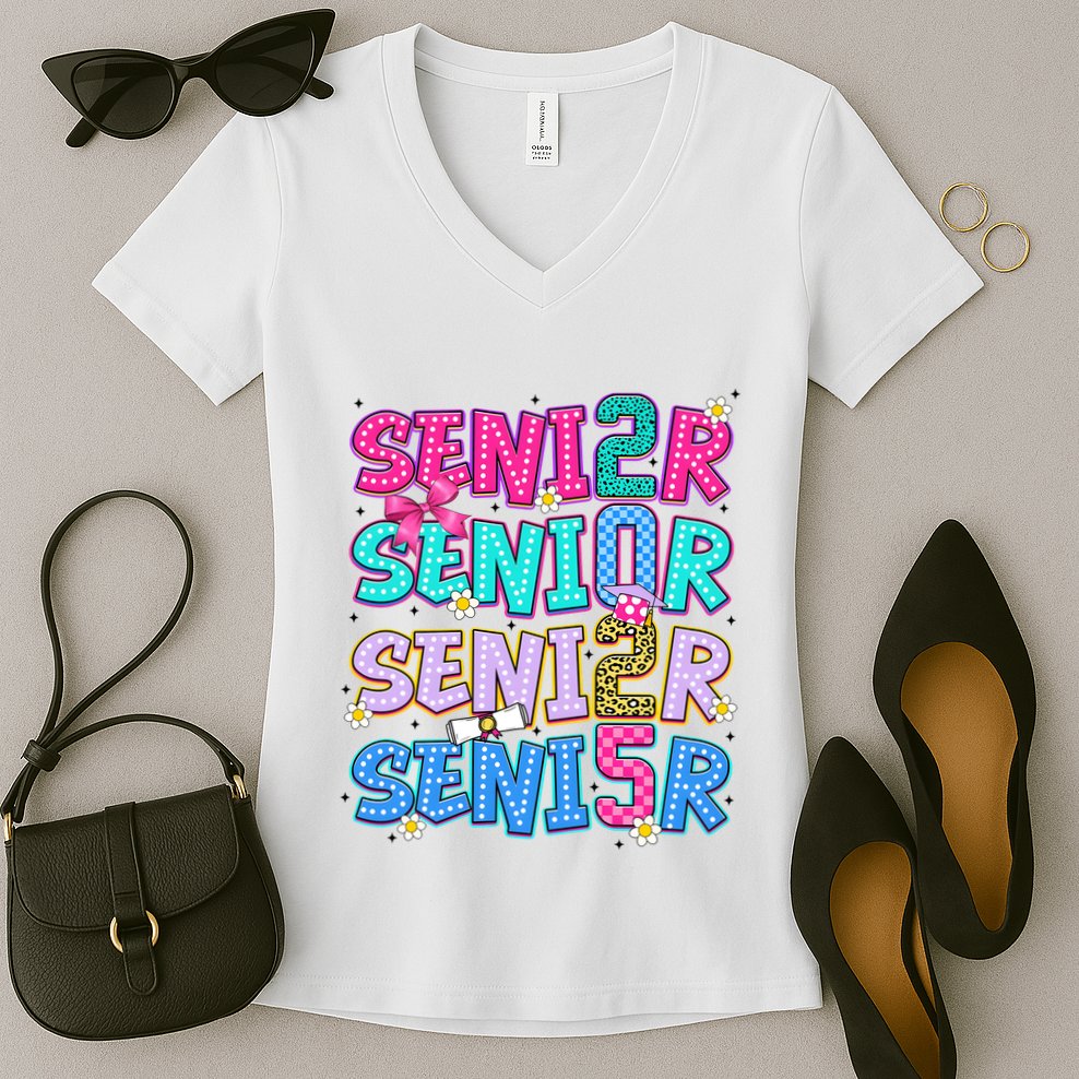 Senior 2025 Back To School Graduation Women's V-Neck T-Shirt