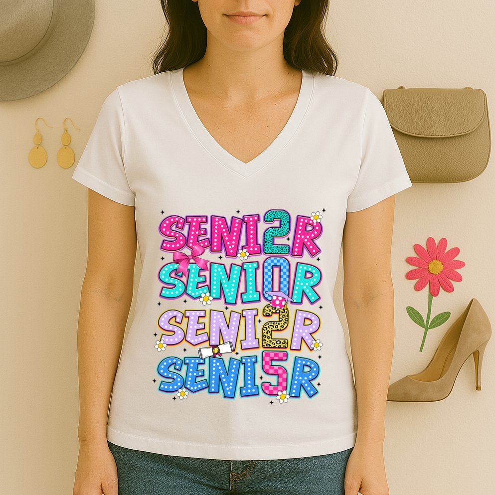 Senior 2025 Back To School Graduation Women's V-Neck T-Shirt