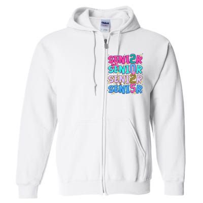 Senior 2025 Back To School Graduation Full Zip Hoodie