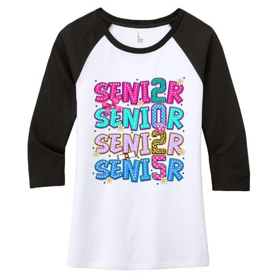 Senior 2025 Back To School Graduation Women's Tri-Blend 3/4-Sleeve Raglan Shirt