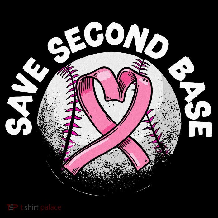 Save 2nd Base Baseball Player Breast Cancer Awareness Tall T-Shirt