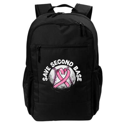 Save 2nd Base Baseball Player Breast Cancer Awareness Backpack