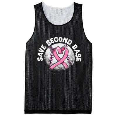 Save 2nd Base Baseball Player Breast Cancer Awareness Mesh Reversible Basketball Jersey Tank