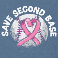 Save 2nd Base Baseball Player Breast Cancer Awareness Garment-Dyed Sweatshirt