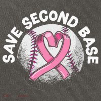 Save 2nd Base Baseball Player Breast Cancer Awareness Cotton Canvas Backpack