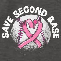 Save 2nd Base Baseball Player Breast Cancer Awareness Vector Backpack