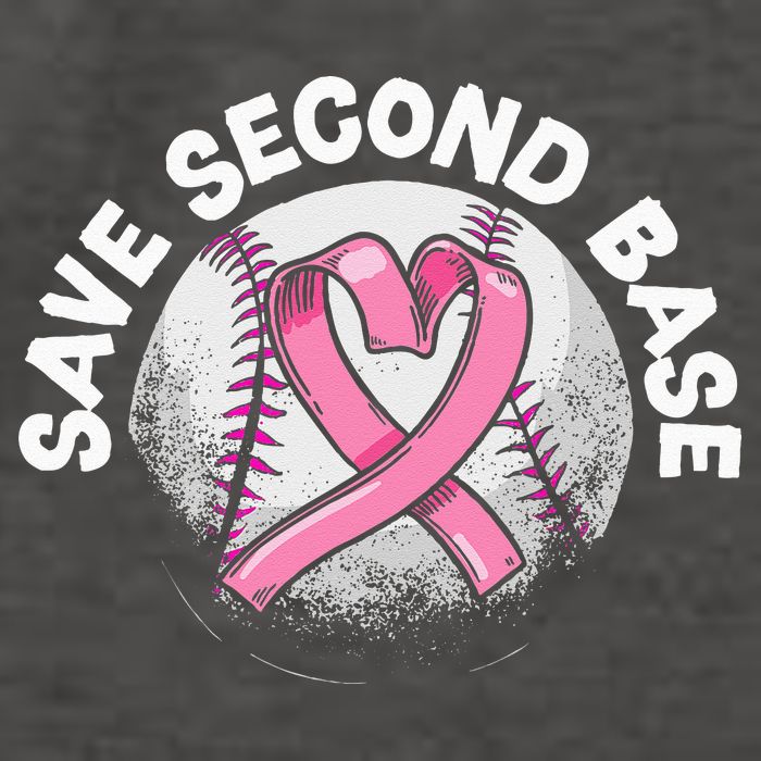 Save 2nd Base Baseball Player Breast Cancer Awareness Vector Backpack