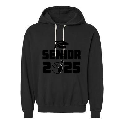 Senior 2025 Bowling Graduation Funny Class Of 2025 Retro Gift Garment-Dyed Fleece Hoodie