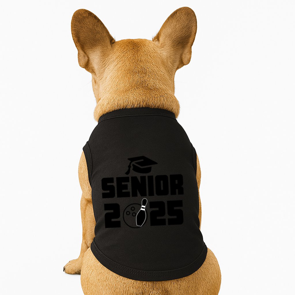 Senior 2025 Bowling Graduation Funny Class Of 2025 Retro Gift Doggie Tank