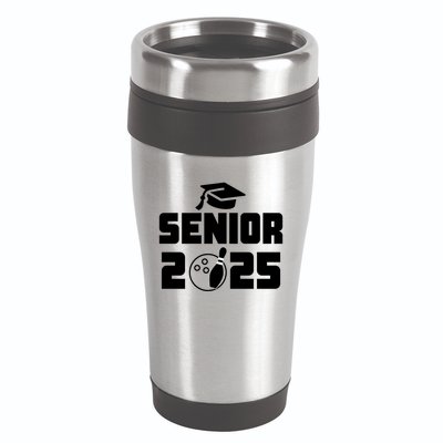 Senior 2025 Bowling Graduation Funny Class Of 2025 Retro Gift 16oz Travel Tumbler
