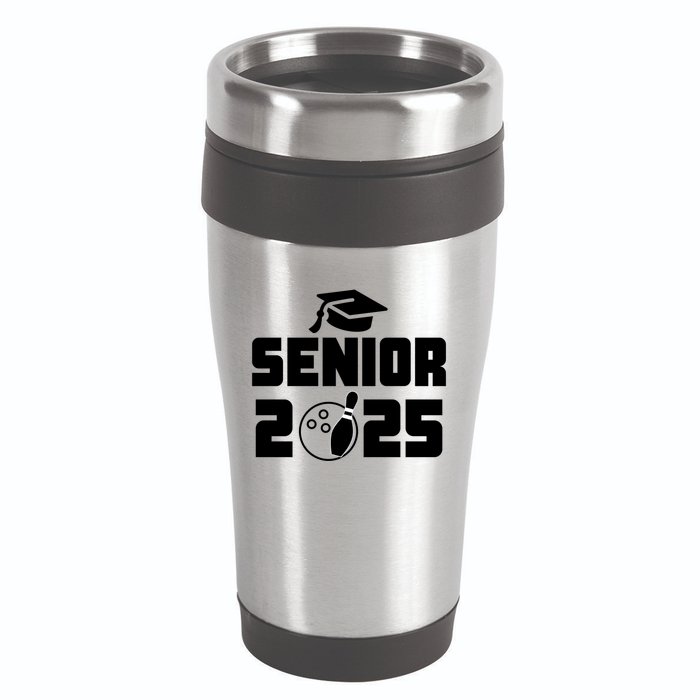 Senior 2025 Bowling Graduation Funny Class Of 2025 Retro Gift 16oz Travel Tumbler