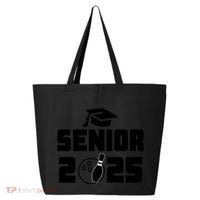 Senior 2025 Bowling Graduation Funny Class Of 2025 Retro Gift 25L Jumbo Tote