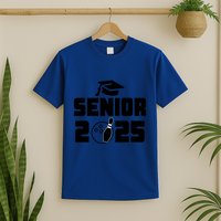 Senior 2025 Bowling Graduation Funny Class Of 2025 Retro Gift T-Shirt