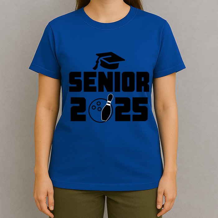 Senior 2025 Bowling Graduation Funny Class Of 2025 Retro Gift T-Shirt