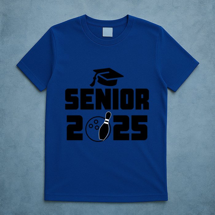 Senior 2025 Bowling Graduation Funny Class Of 2025 Retro Gift T-Shirt