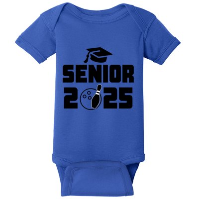 Senior 2025 Bowling Graduation Funny Class Of 2025 Retro Gift Baby Bodysuit