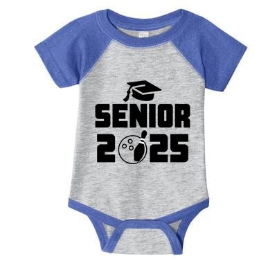 Senior 2025 Bowling Graduation Funny Class Of 2025 Retro Gift Infant Baby Jersey Bodysuit
