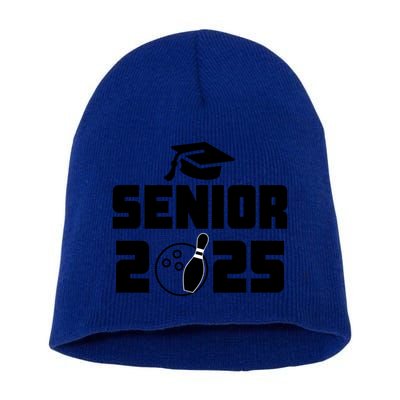Senior 2025 Bowling Graduation Funny Class Of 2025 Retro Gift Short Acrylic Beanie
