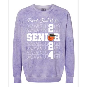 Senior 2024 Basketball Dad Gift Class Of 2024 Proud Dad Gift Colorblast Crewneck Sweatshirt