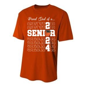 Senior 2024 Basketball Dad Gift Class Of 2024 Proud Dad Gift Performance Sprint T-Shirt