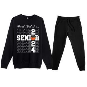 Senior 2024 Basketball Dad Gift Class Of 2024 Proud Dad Gift Premium Crewneck Sweatsuit Set