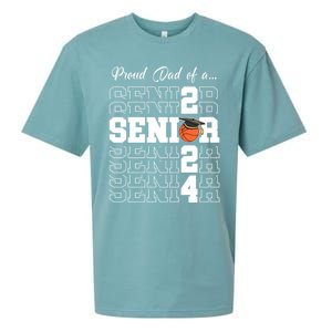 Senior 2024 Basketball Dad Gift Class Of 2024 Proud Dad Gift Sueded Cloud Jersey T-Shirt