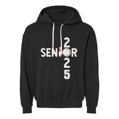 Senior 2025 Bowling Player Graduating Class Of 2025 Gift Garment-Dyed Fleece Hoodie