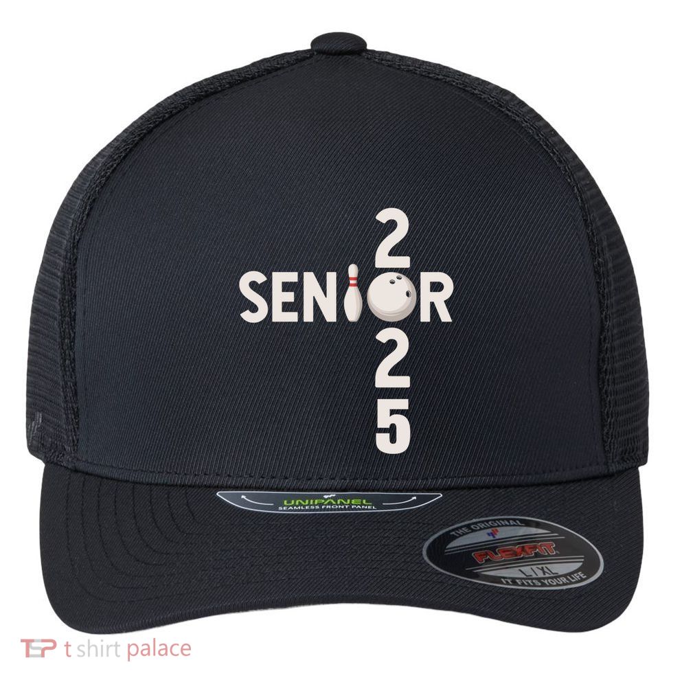 Senior 2025 Bowling Player Graduating Class Of 2025 Gift Flexfit Unipanel Trucker Cap