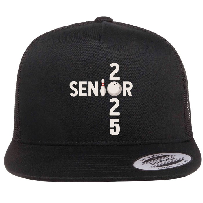 Senior 2025 Bowling Player Graduating Class Of 2025 Gift Flat Bill Trucker Hat