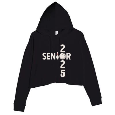 Senior 2025 Bowling Player Graduating Class Of 2025 Gift Crop Fleece Hoodie