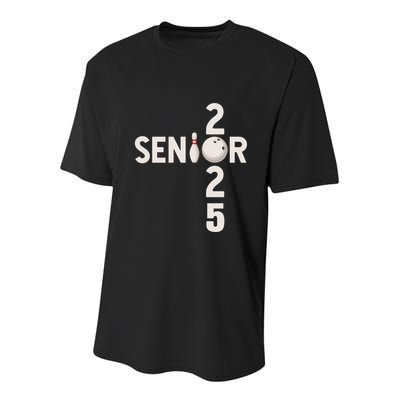 Senior 2025 Bowling Player Graduating Class Of 2025 Gift Youth Performance Sprint T-Shirt