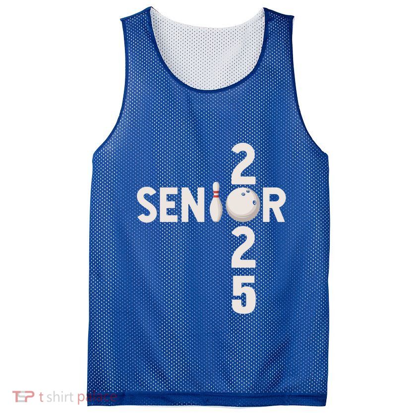 Senior 2025 Bowling Player Graduating Class Of 2025 Gift Mesh Reversible Basketball Jersey Tank