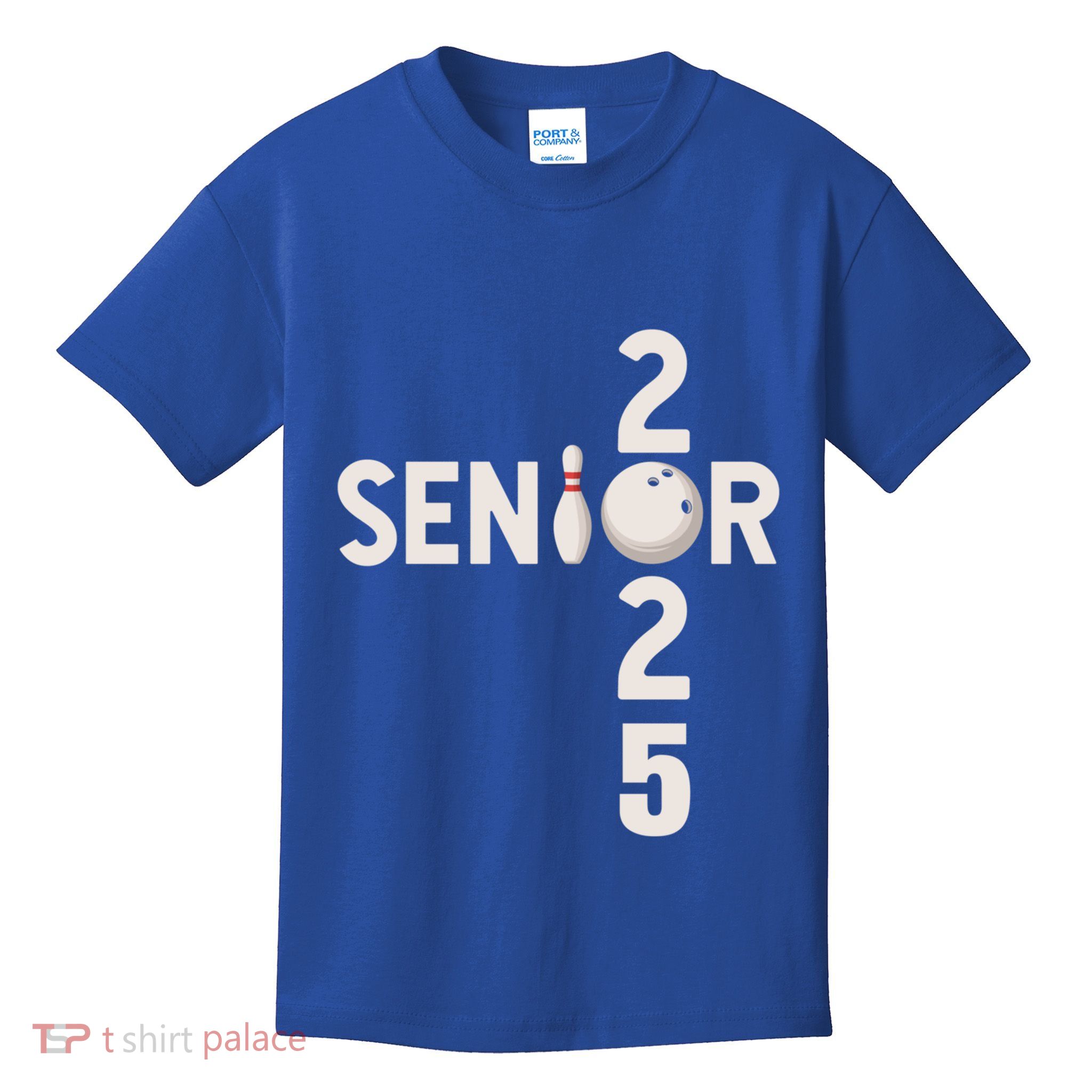 Senior 2025 Bowling Player Graduating Class Of 2025 Gift Kids T-Shirt