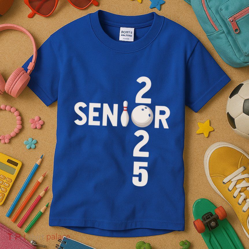 Senior 2025 Bowling Player Graduating Class Of 2025 Gift Kids T-Shirt