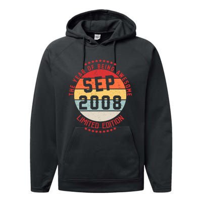 Sep 2008 Birthday The Year Of Being Awesome Gift Performance Fleece Hoodie