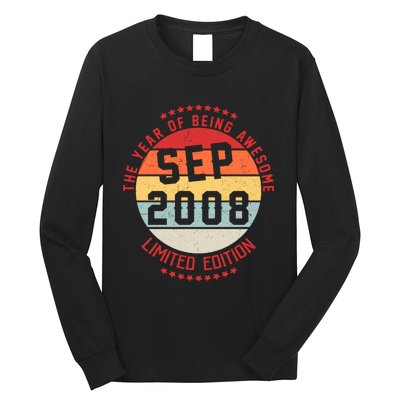 Sep 2008 Birthday The Year Of Being Awesome Gift Long Sleeve Shirt