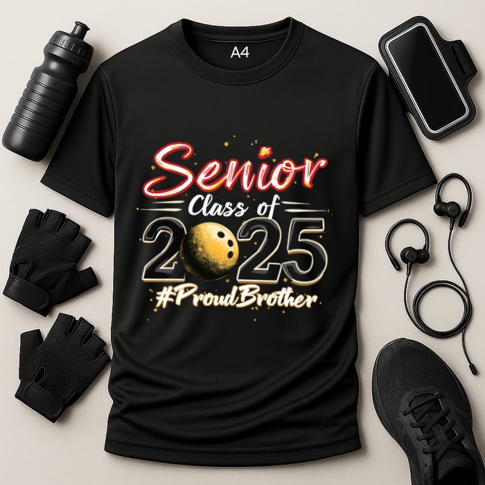 Senior 2025 Bowling Player Graduating Class Proud Brother Cool Gift Cooling Performance Crew T-Shirt