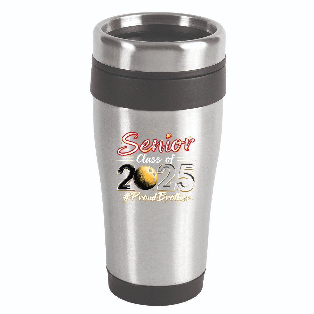 Senior 2025 Bowling Player Graduating Class Proud Brother Cool Gift 16oz Travel Tumbler