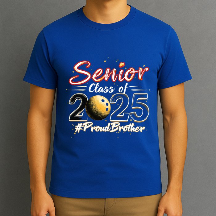 Senior 2025 Bowling Player Graduating Class Proud Brother Cool Gift T-Shirt